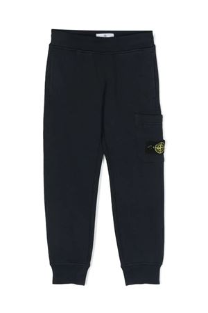 blue cotton track pants STONE ISLAND KIDS | 801661540V0020